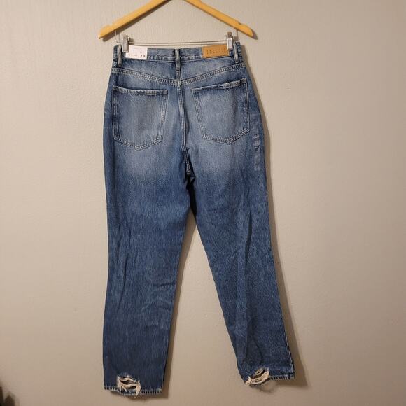 Pacsun High Waist Slim Straight Dad Jeans Womens 29 Button Fly Medium Wash - Picture 2 of 11